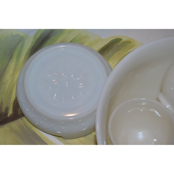 Vintage Punch Bowl with Six Cups and Stand Starburst Atomic Art Deco - Picture 4 of 5